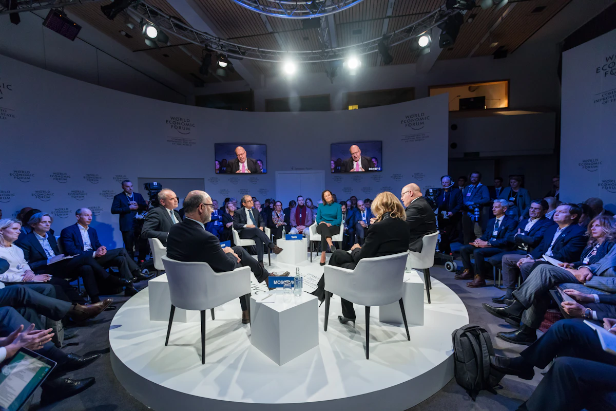 People gathered for a conference and discussion